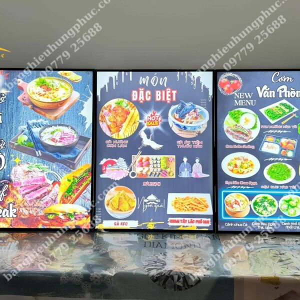 hộp đèn menu