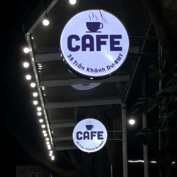 bảng hiệu hộp đèn quán cafe