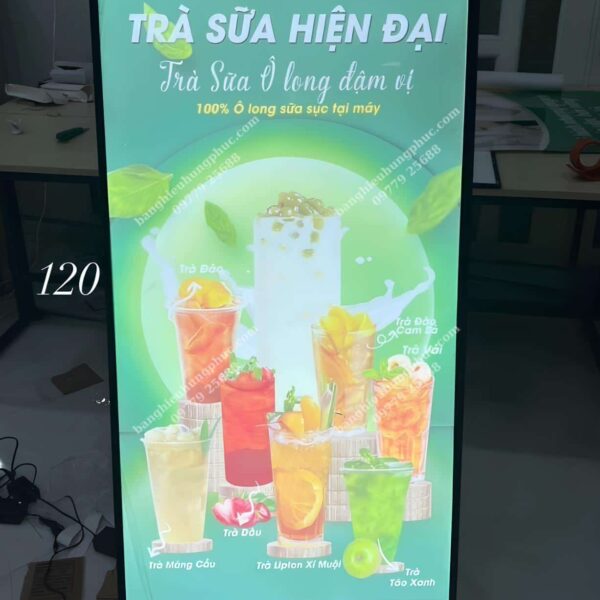 bảng hộp đèn trà sữa