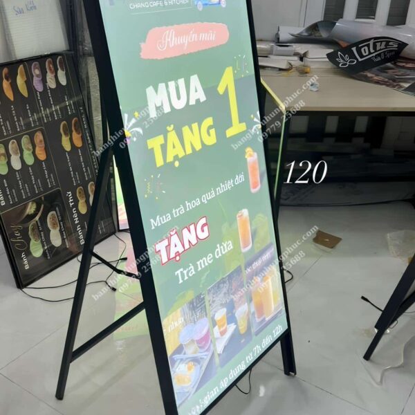 bảng hộp đèn trà sữa