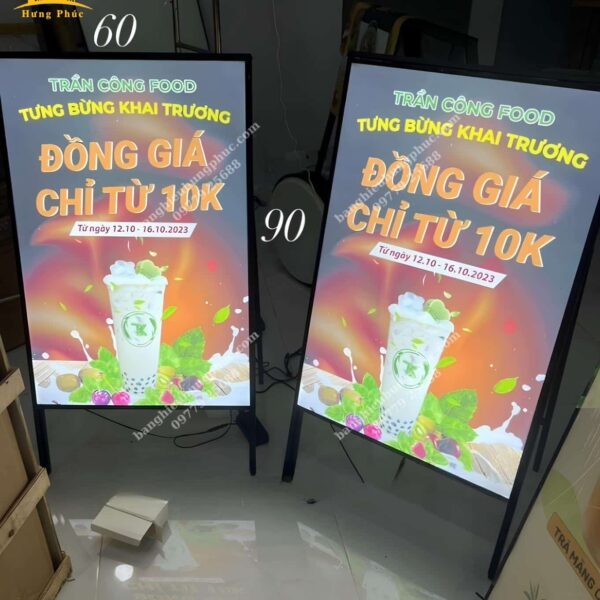 bảng hộp đèn trà sữa