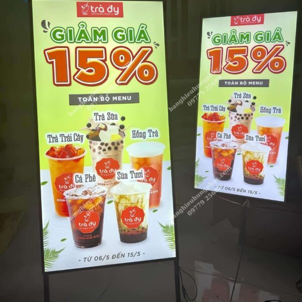 bảng hộp đèn trà sữa