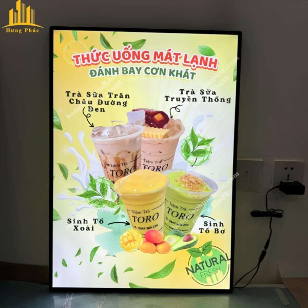 hộp đèn trà sữa