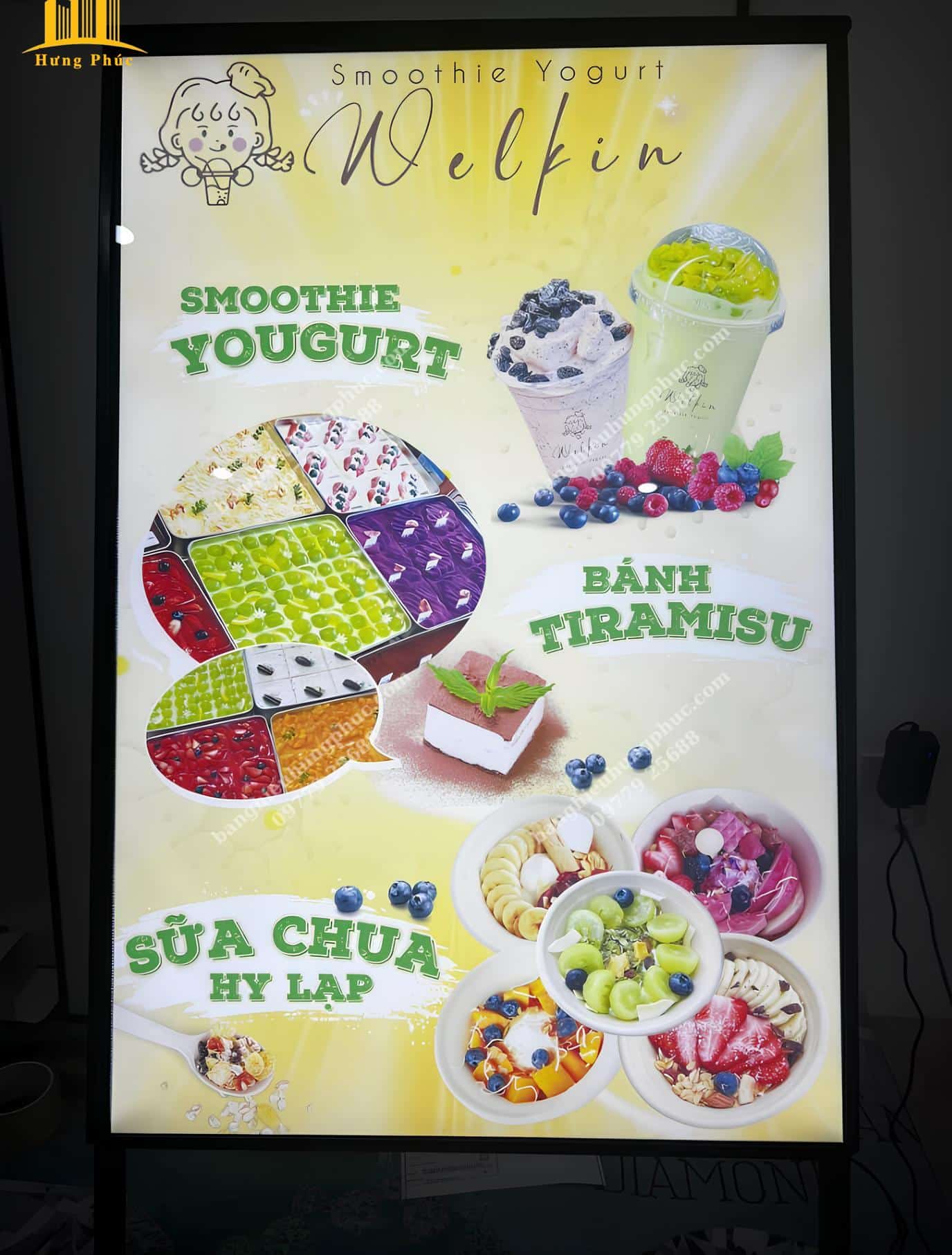 bảng hộp đèn trà sữa