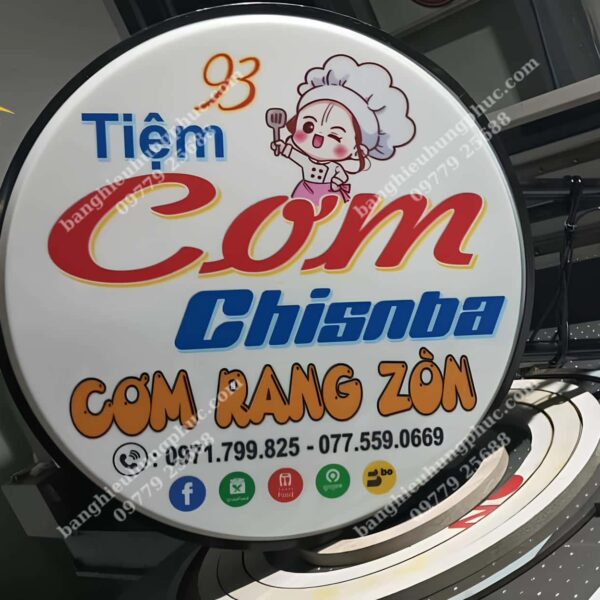 hộp đèn tròn hút nổi